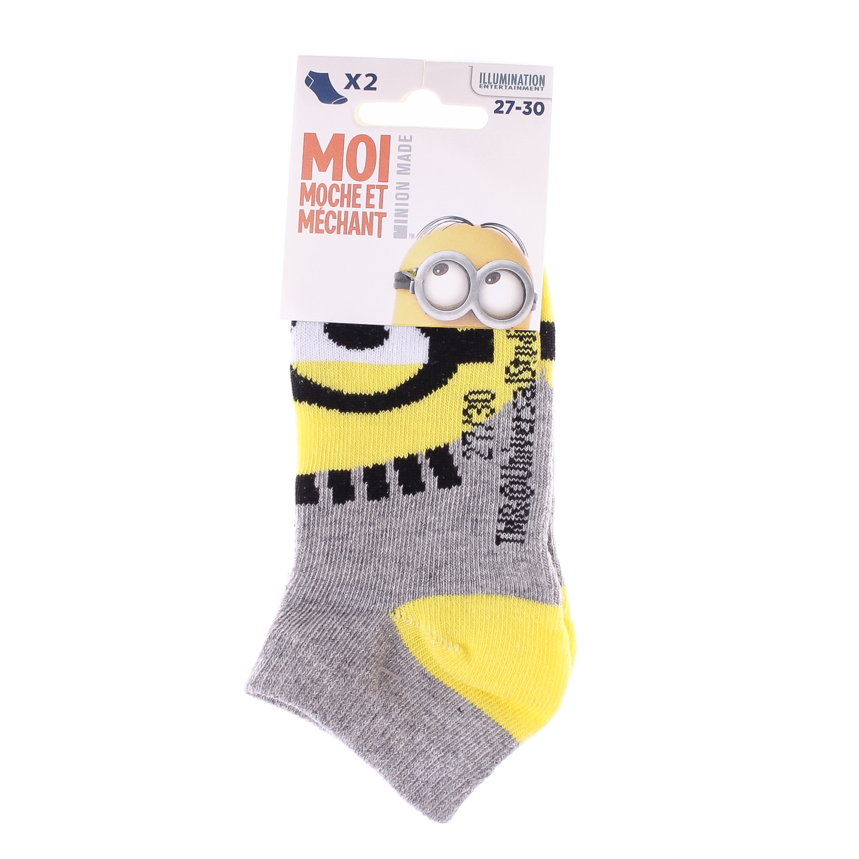Набір шкарпеток дитячих Minions Socks 36775-1 31-35 2 шт сірі/білі фото2