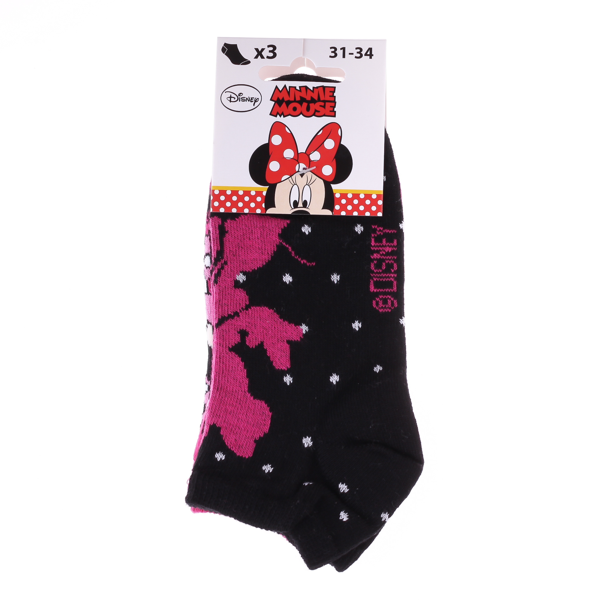Набор носков детских Disney Minnie Contour 83152162-2 31-35 3 шт пурпурные/розовые/серые фото2