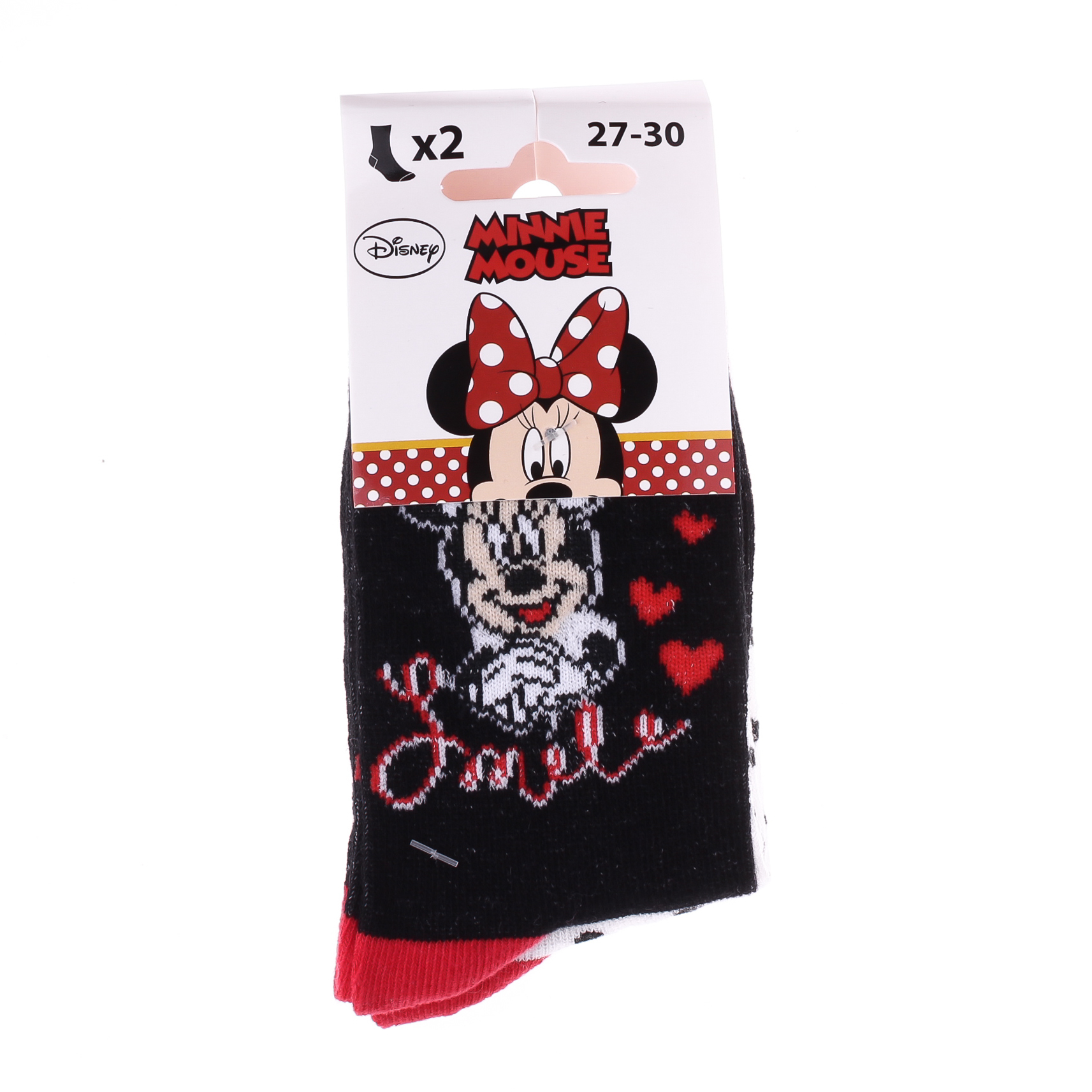 Набор носков детских Disney Minnie Socks 83892347-4 27-30 2 шт белые/черные фото2