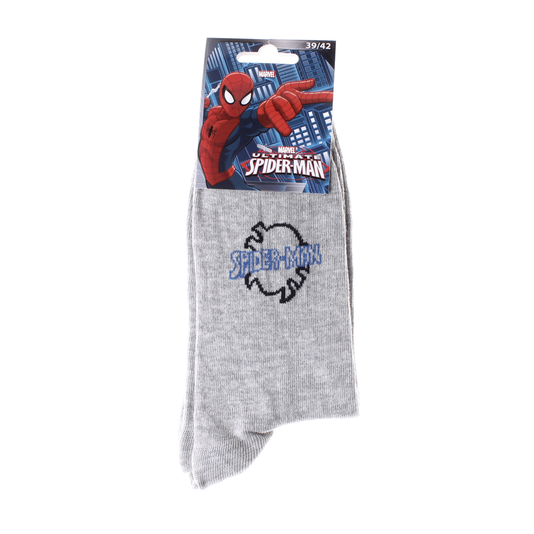 Шкарпетки дитячі Spider Man Spiderman Logo 93152362-3 43-46 світло-сірі фото2