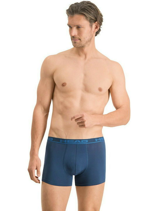 Набор трусов-боксеров мужских Head Basic Boxer 2P 701202741-003 S 2 шт синие/голубые фото 
