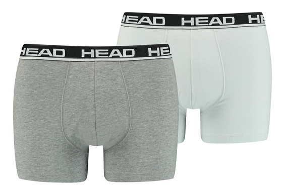 Набор трусов-боксеров мужских Head Basic Boxer 2P 701202741-012 2XL 2 шт серые/светло-серые фото 
