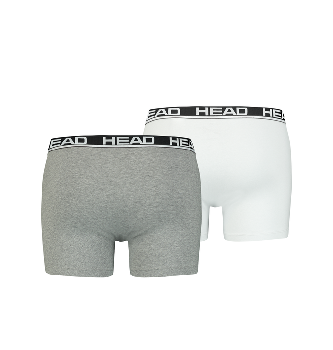 Набор трусов-боксеров мужских Head Basic Boxer 2P 701202741-012 2XL 2 шт серые/светло-серые фото 