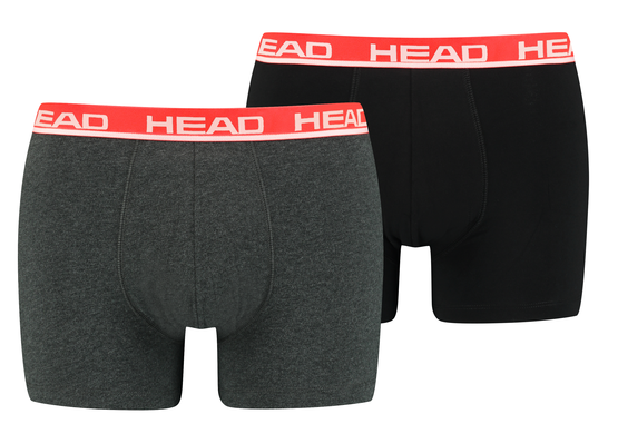 Набор трусов-боксеров мужских Head Basic Boxer 2P 701202741-011 L 2 шт серые/красные фото 