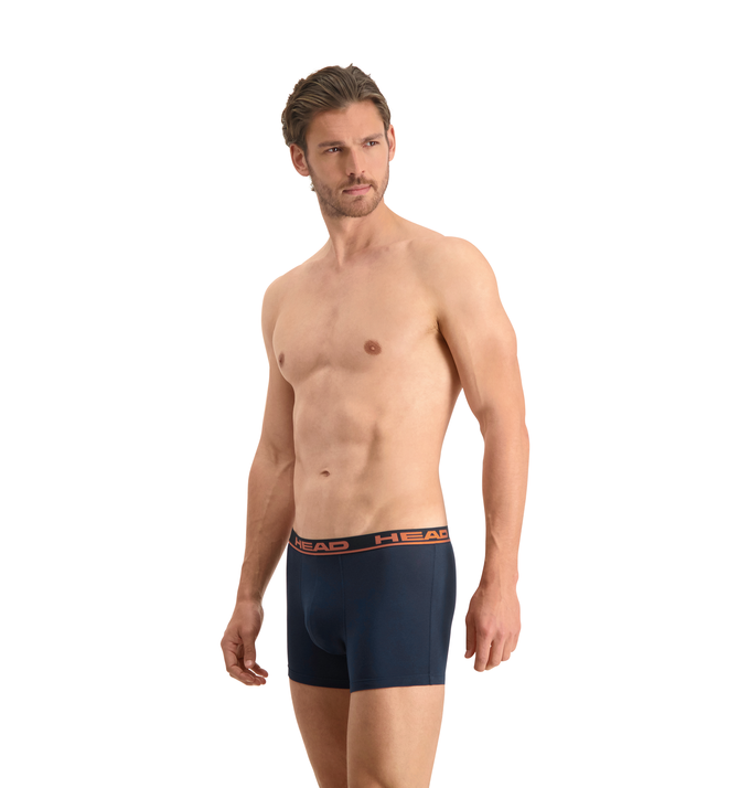Набор трусов-боксеров мужских Head Basic Boxer 2P 701202741-010 L 2 шт темно-синие/оранжевые фото 
