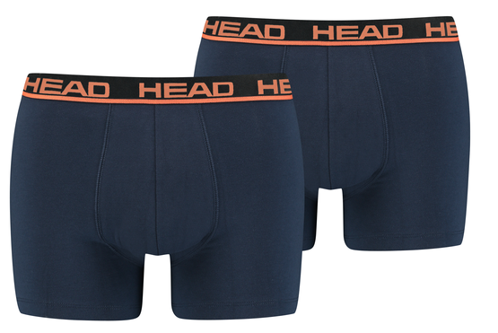 Набор трусов-боксеров мужских Head Basic Boxer 2P 701202741-010 2XL 2 шт темно-синие/оранжевые фото 