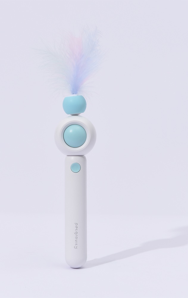 Інтерактивна іграшка для котів Petgravity висувна вудочка з лазером (Блакитна) фото6