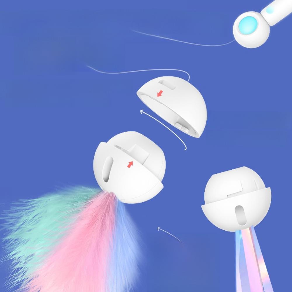 Інтерактивна іграшка для котів Petgravity висувна вудочка з лазером (Блакитна) фото7