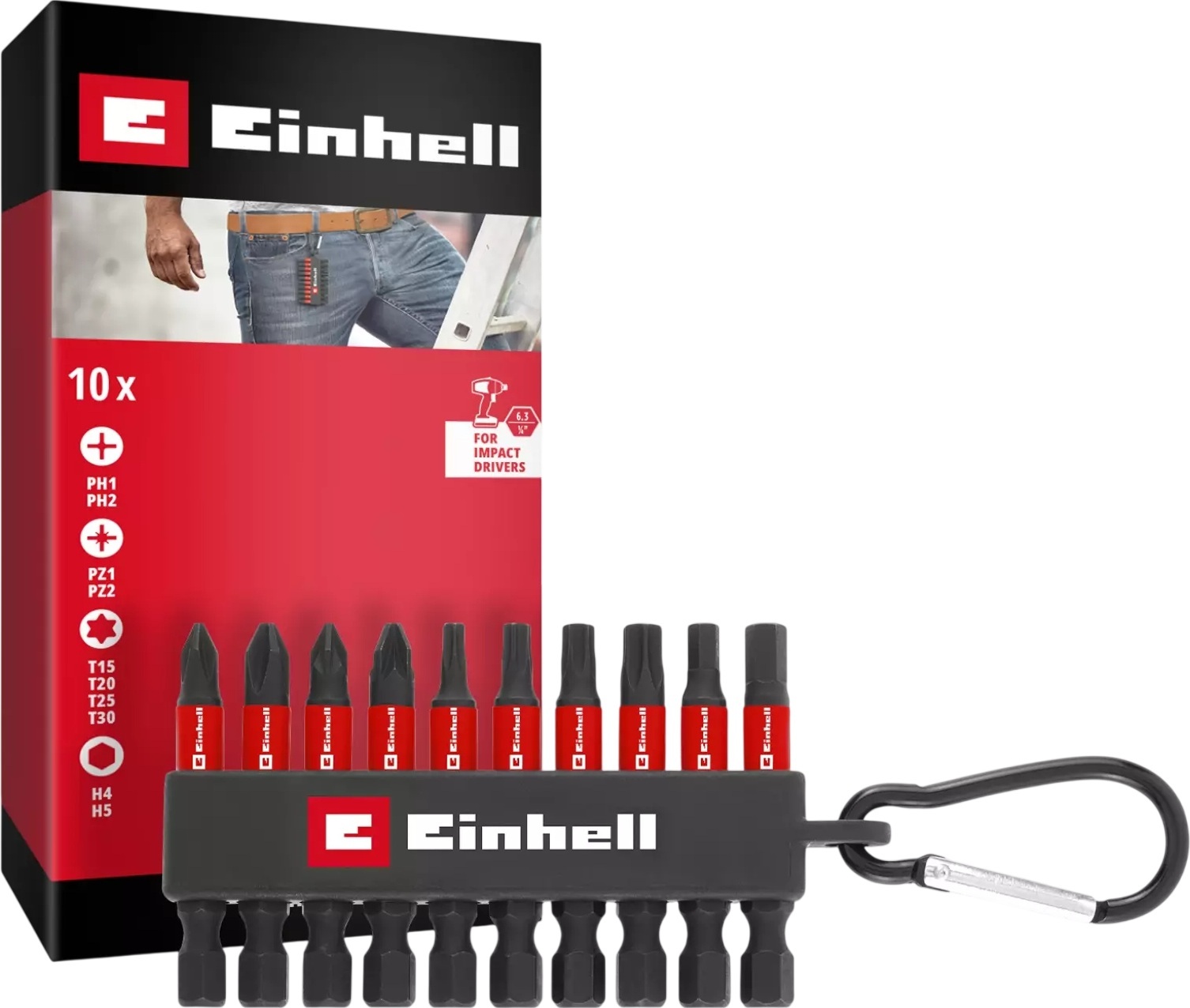 Биты Einhell PH, PZ, T, H, 50мм, 10шт (118633) фото 5