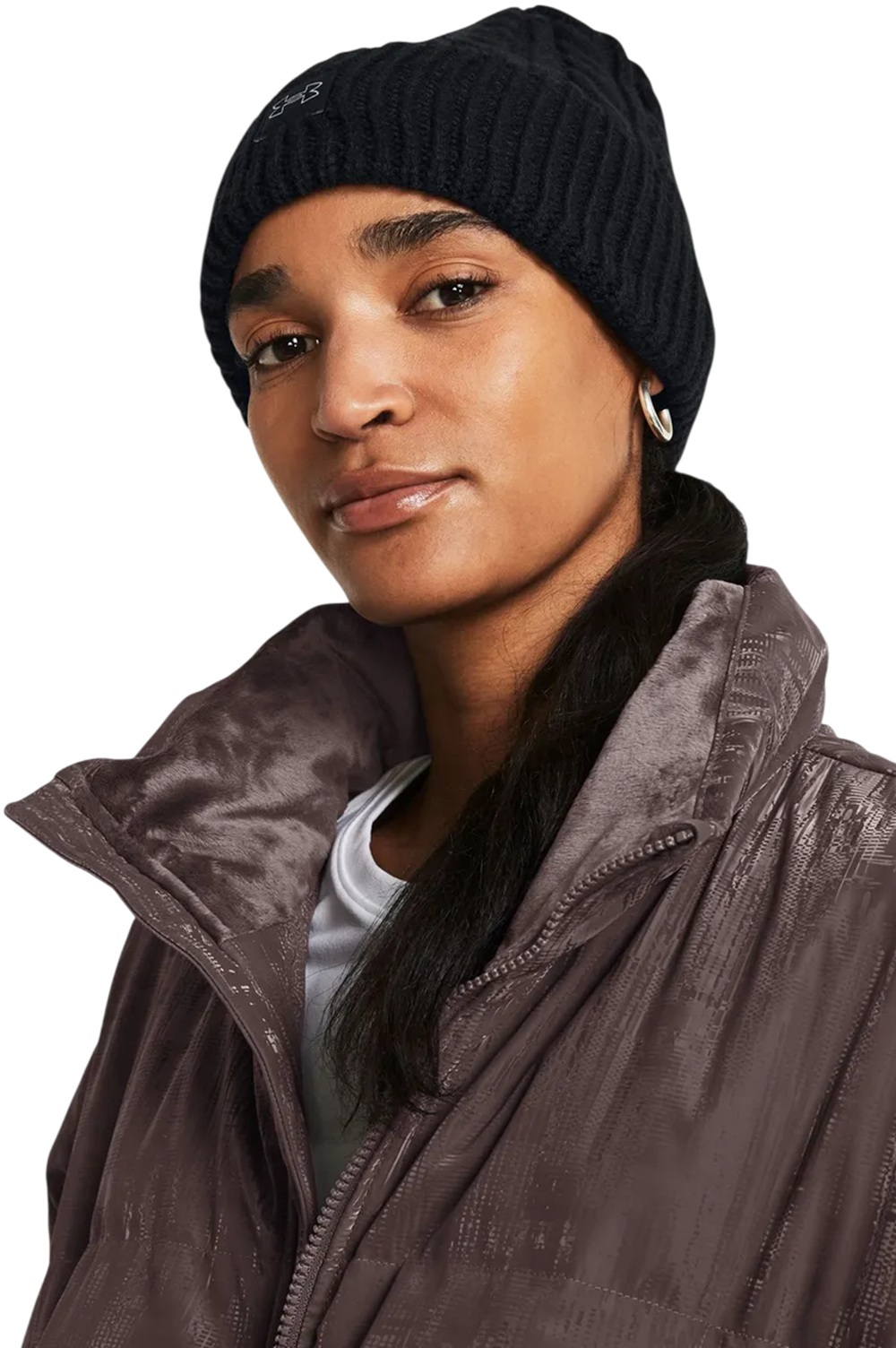 Шапка Under Armour Halftime Cable Knit Beanie 1379995-001 чорна фото3