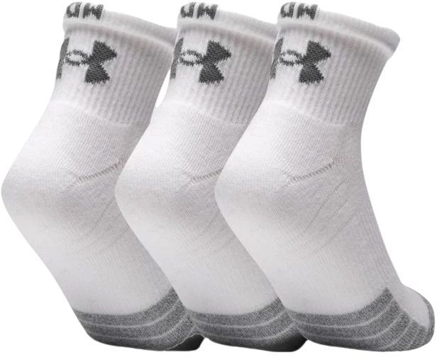 Набор носков Under Armour Heatgear Quarter 3pk 1353262-100 L 3 шт. белые фото 