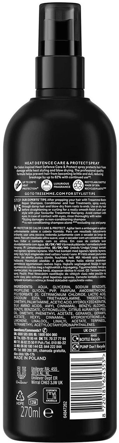 Термозащитный спрей Tresemme Heat Defence Care&amp;Protect для стайлинга всех типов волос 270 мл фото