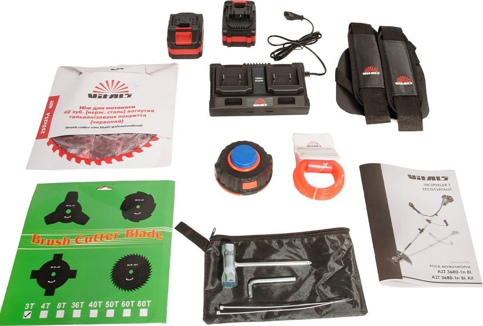 Триммер садовый аккумуляторный Vitals Master AZT 3680-1n BL Kit