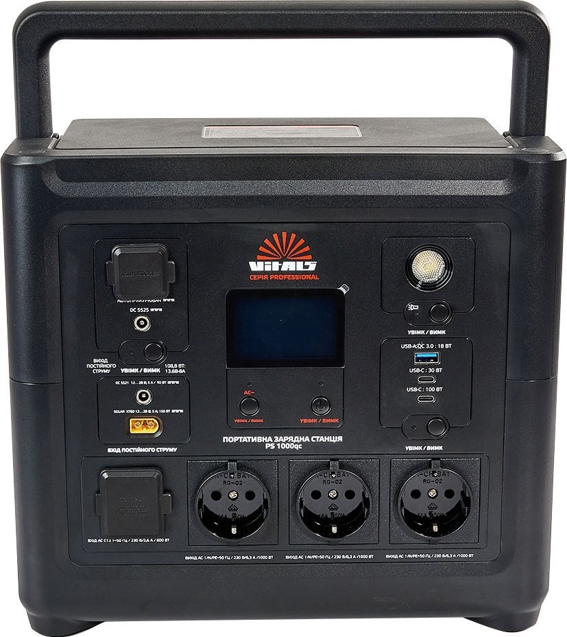 Портативная электростанция Vitals Professional PS 1000qc, 1200 Вт, 835 Вт·ч, LifePo4 (223637) фото2