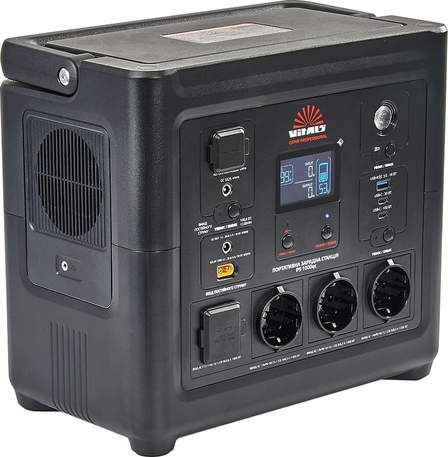 Портативная электростанция Vitals Professional PS 1000qc, 1200 Вт, 835 Вт·ч, LifePo4 (223637) фото3