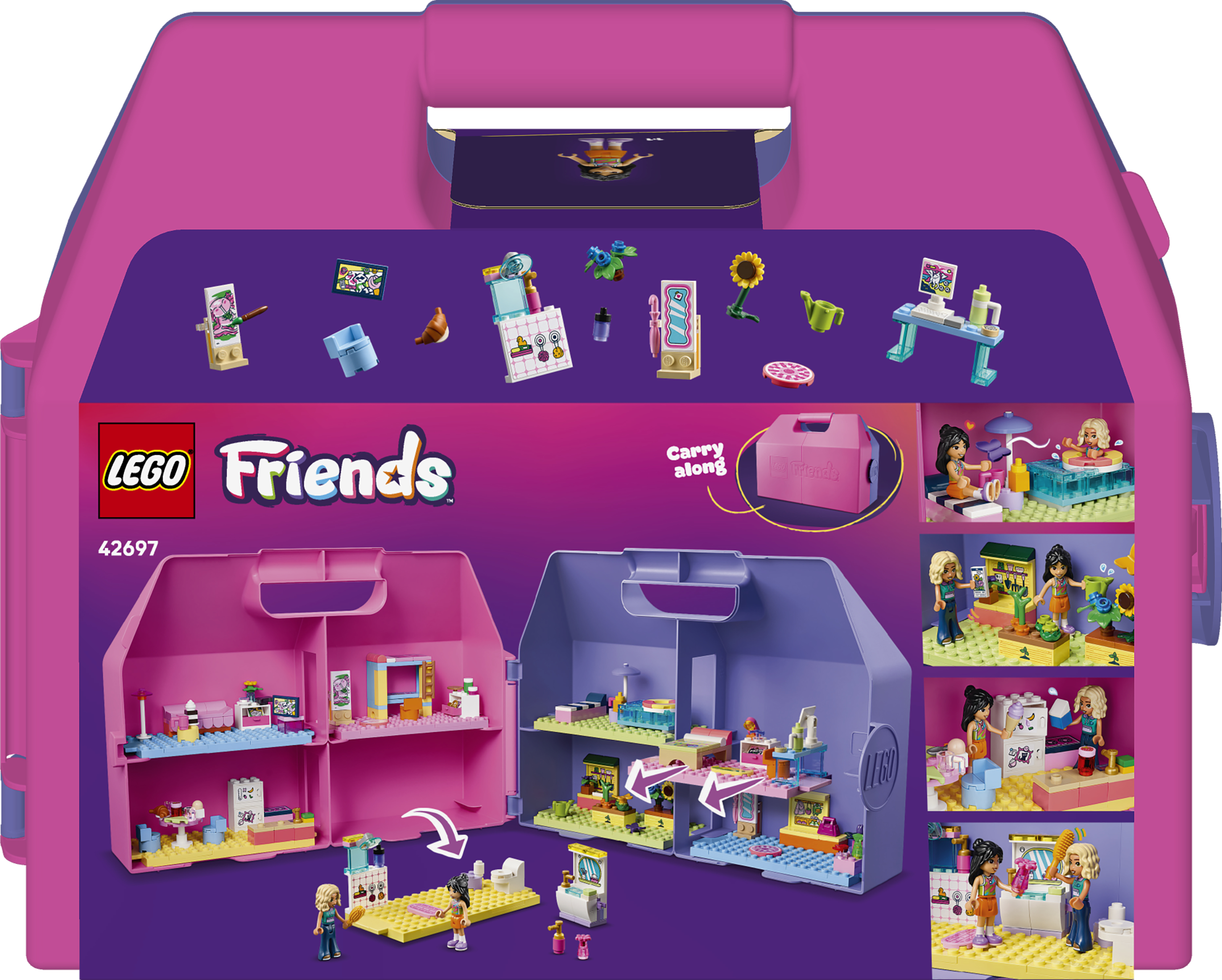 LEGO 42697 Friends Кукольный домик-чемодан для творческой игры фото 