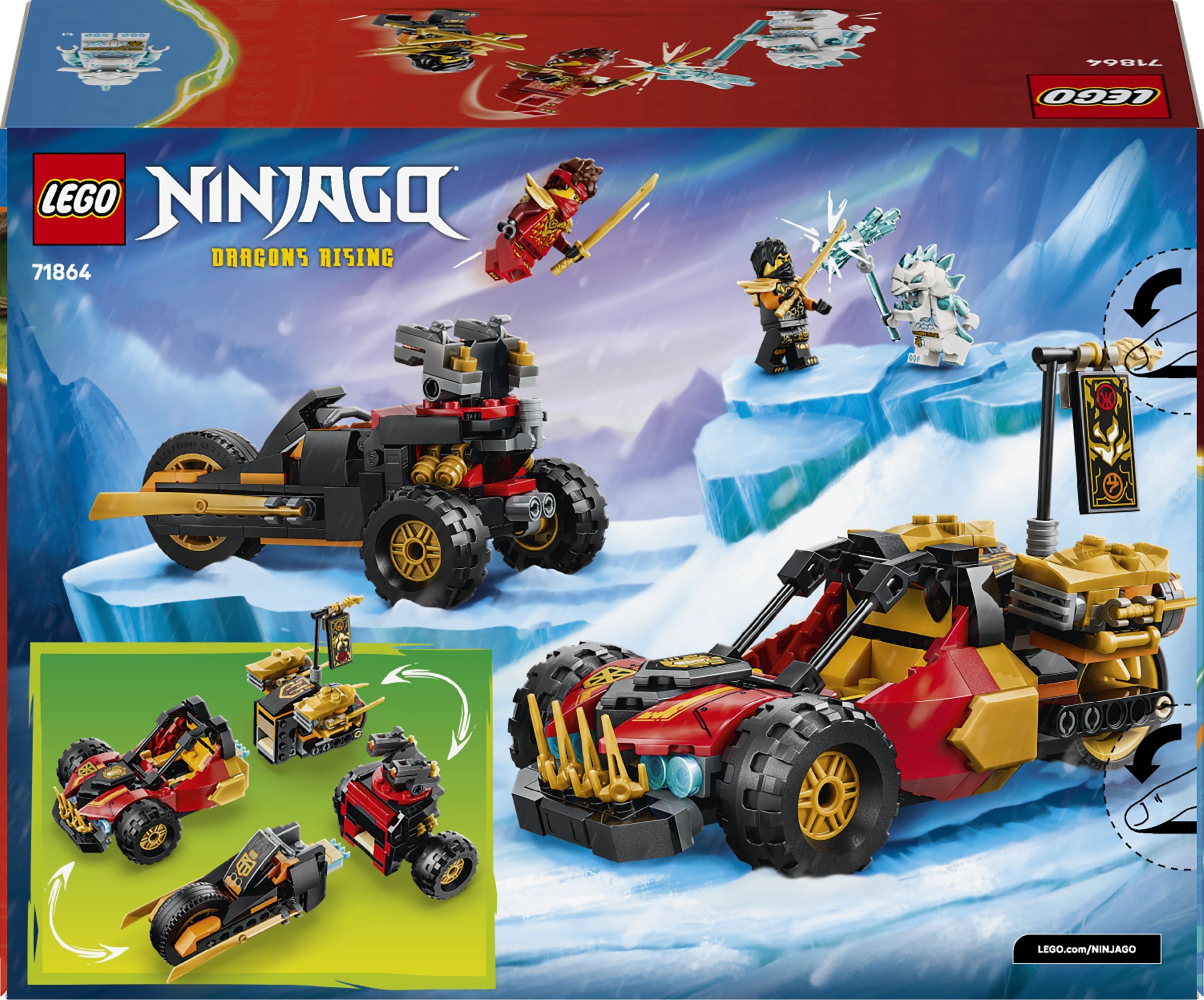 LEGO 71864 Ninjago Комбинированные транспортные средства Кая и Коула фото 