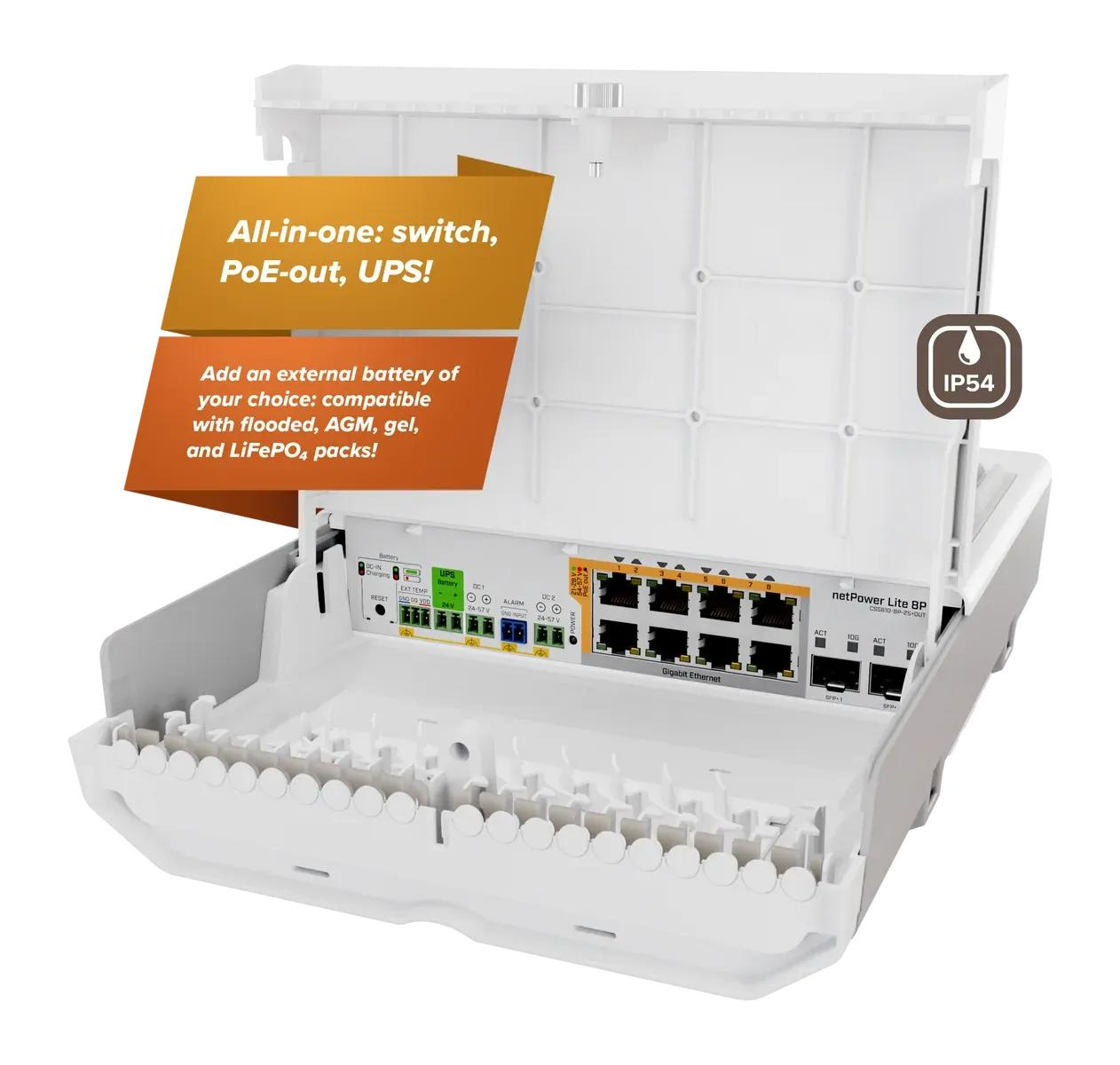 Коммутатор MikroTik Cloud Smart Switch (CSS610-8P-2S+OUT) фото 