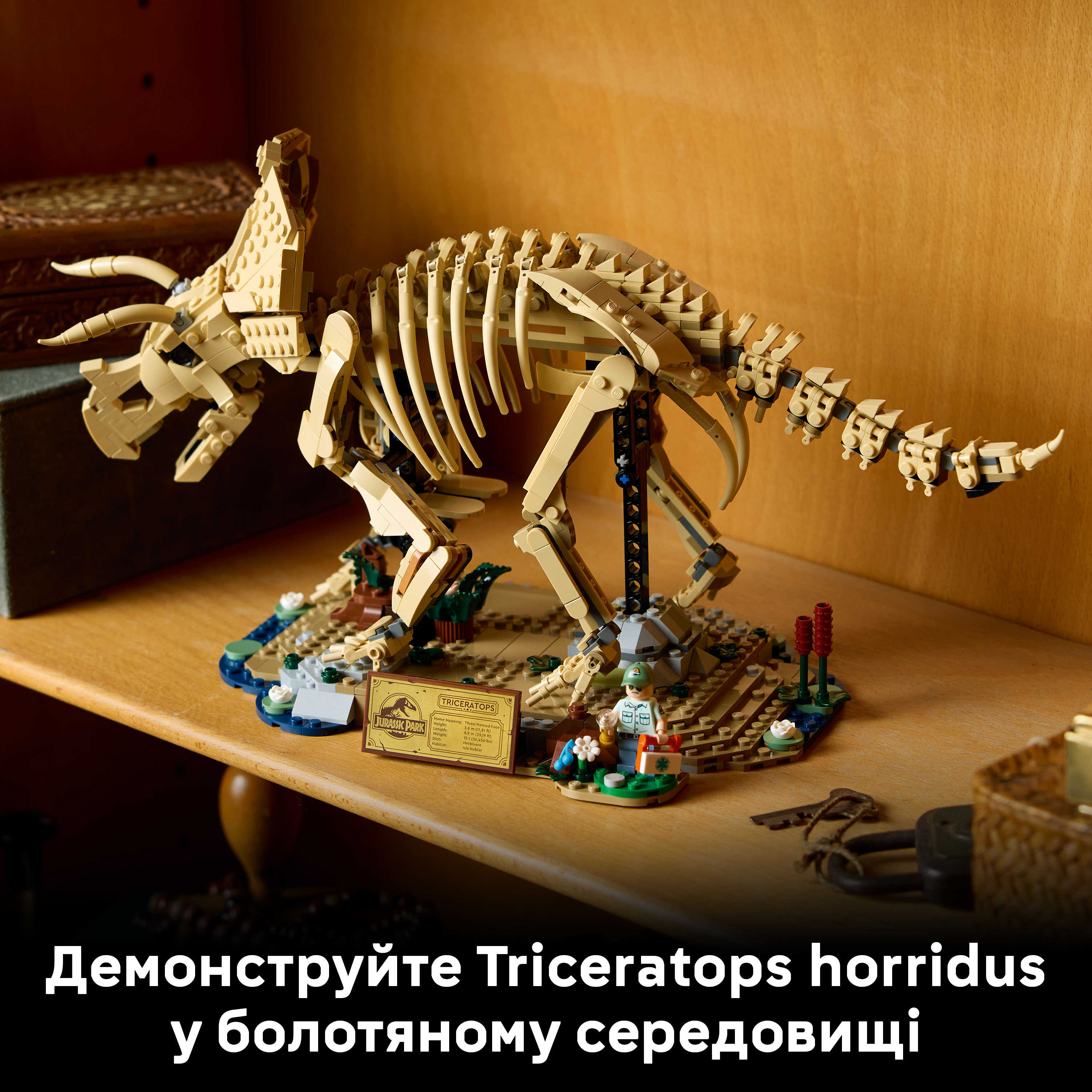 LEGO 77985 Jurassic World Окаменелости динозавров: трицератопс фото 8
