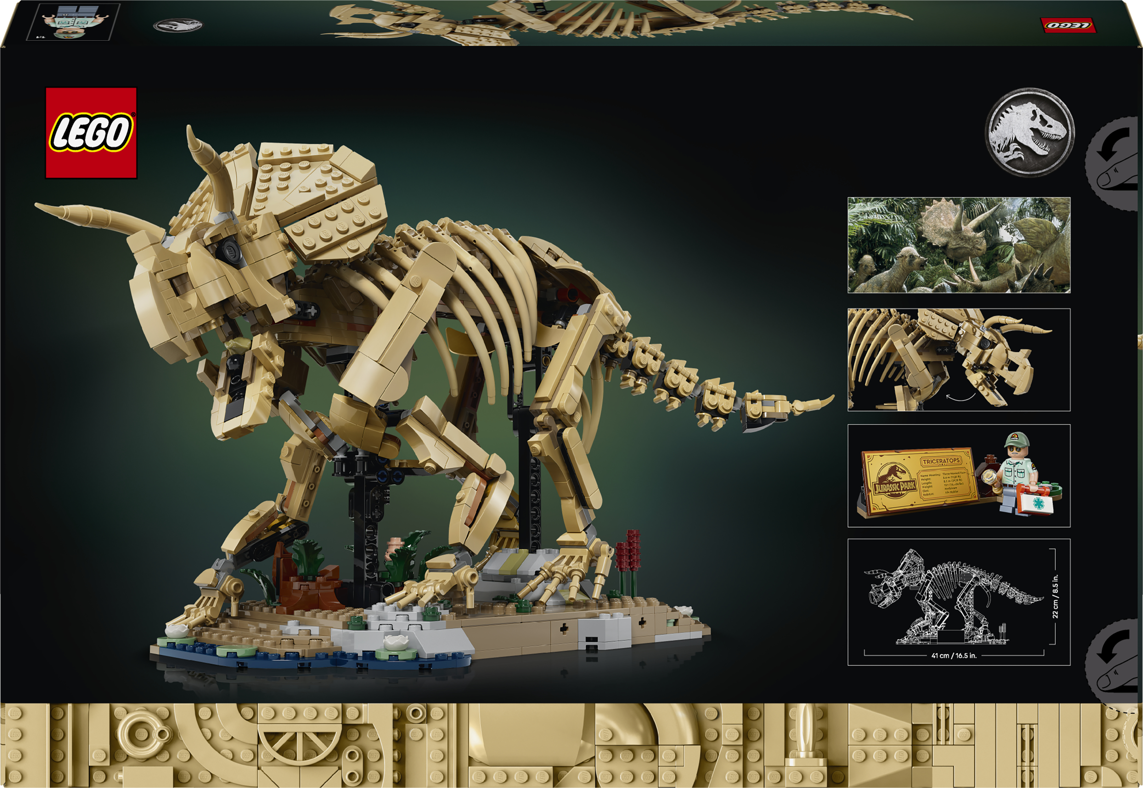 LEGO 77985 Jurassic World Окаменелости динозавров: трицератопс фото 12