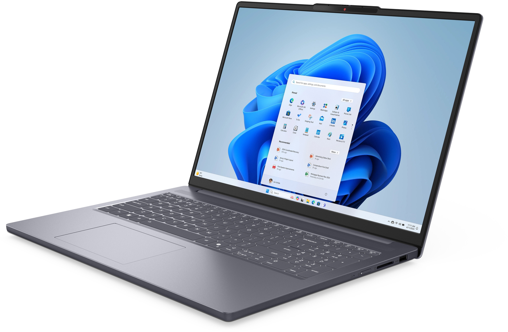 Ноутбук LENOVO IdeaPad Slim 3 16ARP10 Luna Grey (83K800E9RA)фото3