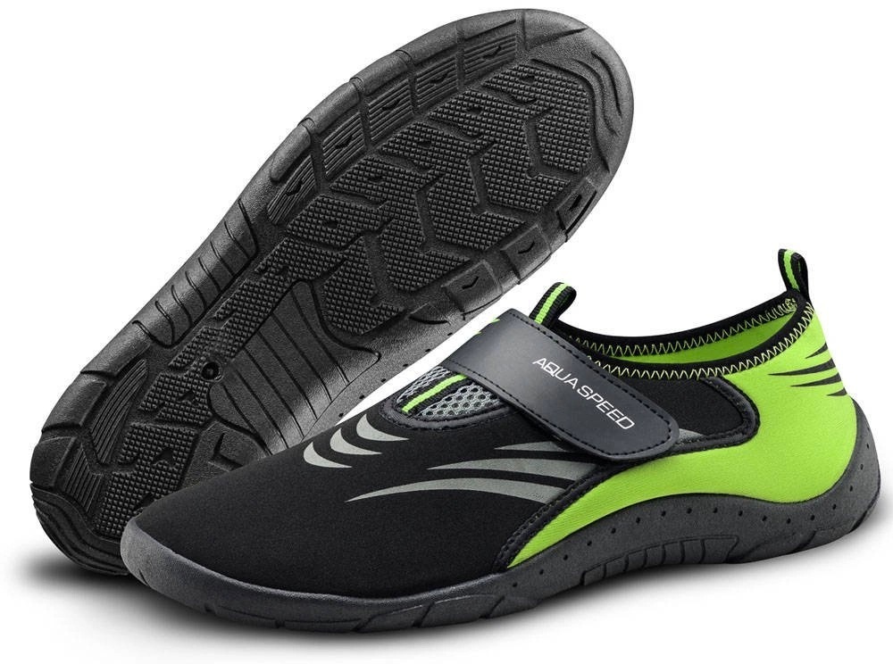 Аквашузы AQUA SPEED Aqua Shoe Model 27A 642-27A 41 черные/зеленые фото 
