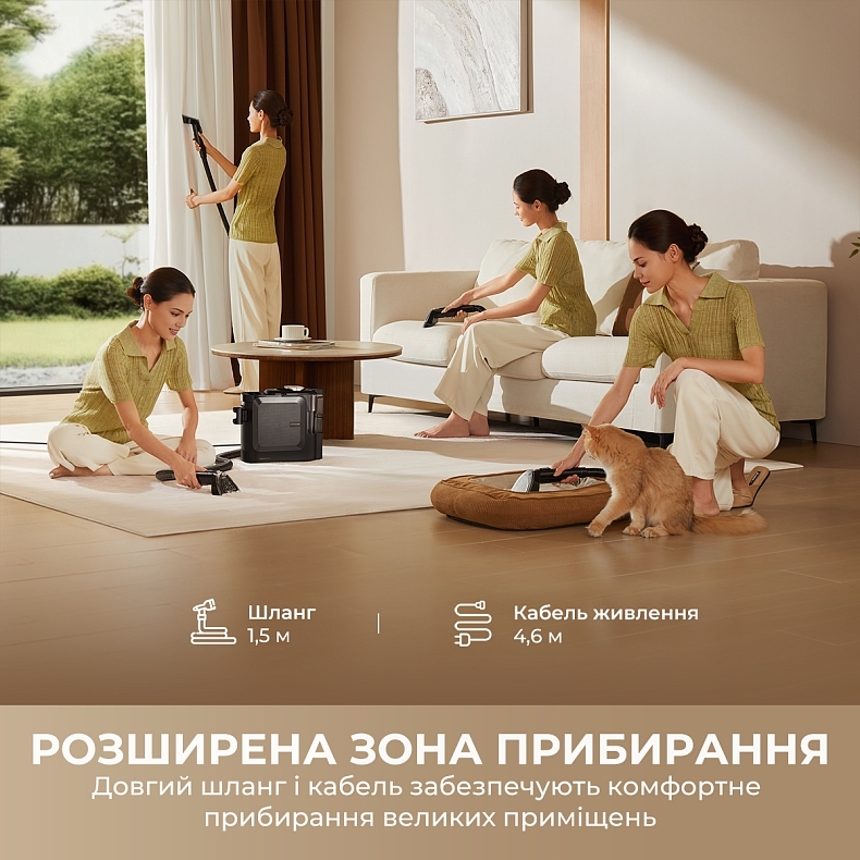 Моющий пылесос для ковров и тканей Dreame N20 Steam (HNR27A) фото13