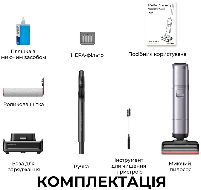 Аккумуляторный моющий пылесос Dreame H16 ProSteam (HHR48F) фото13