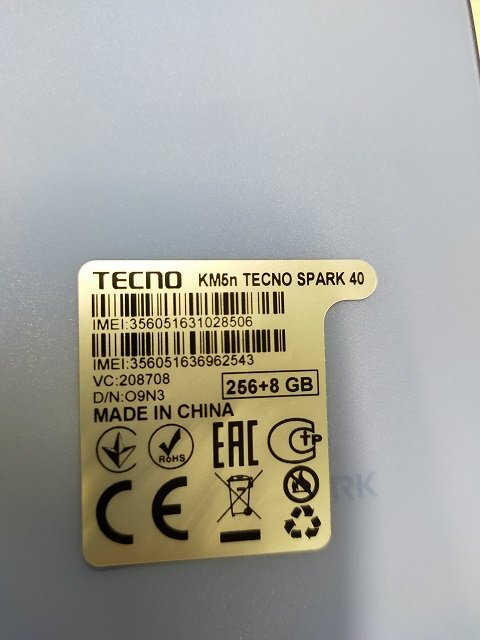 Смартфон TECNO Spark 40 (KM5n) 8/256Gb Ink Black (4894947091551)фото3