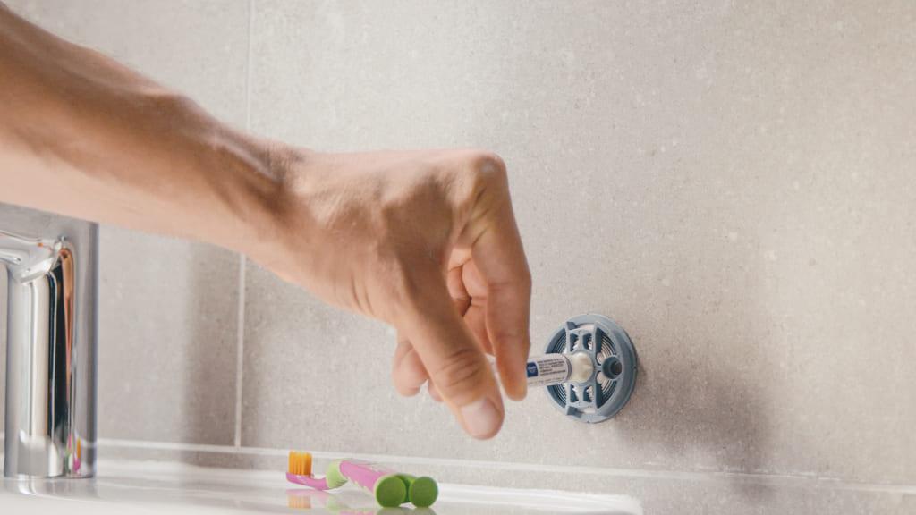 Стакан скляний Grohe QuickFix Start Cube з тримачем, хром (41097000)фото3