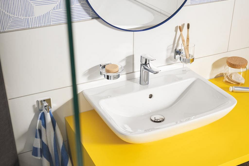 Стакан скляний Grohe QuickFix Start Cube з тримачем, хром (41097000)фото6