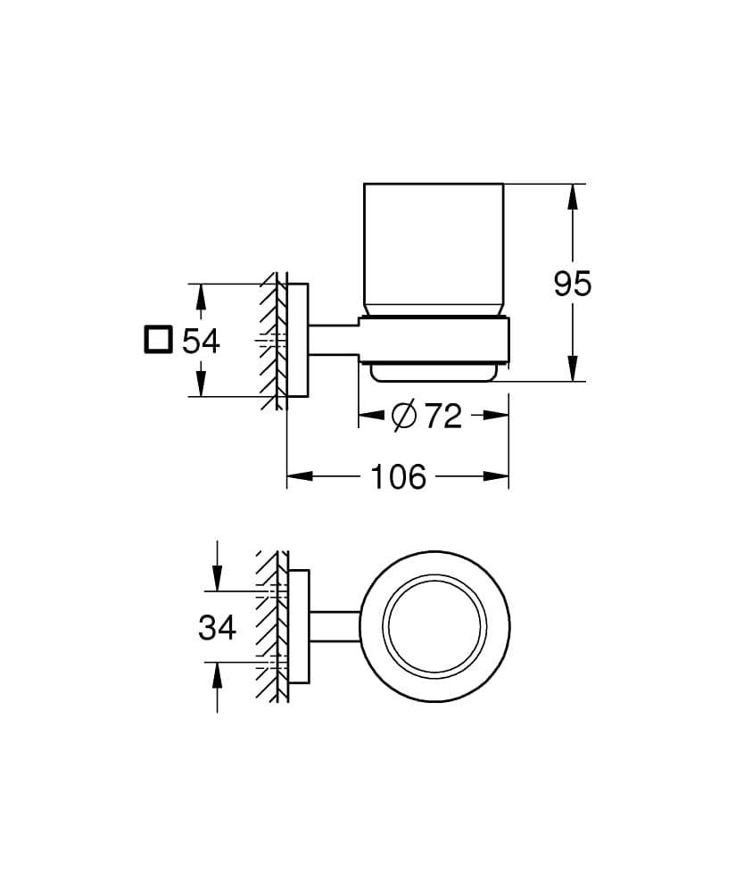 Стакан скляний Grohe QuickFix Start Cube з тримачем, хром (41097000)фото9