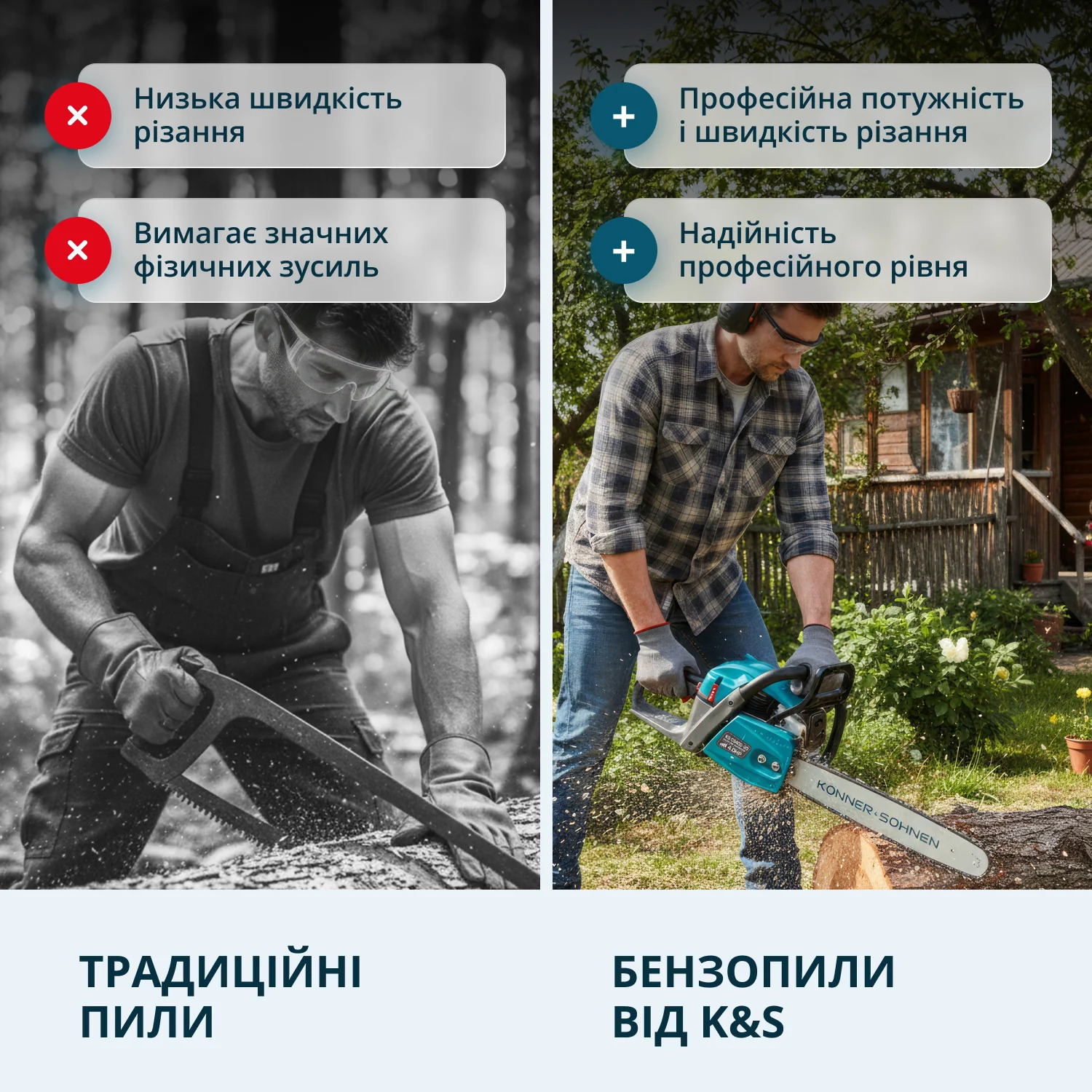 Пила бензинова Konner&amp;Sohnen KS CS40G-20 50см 50см3 5.7кг (KSCS40G-20)фото