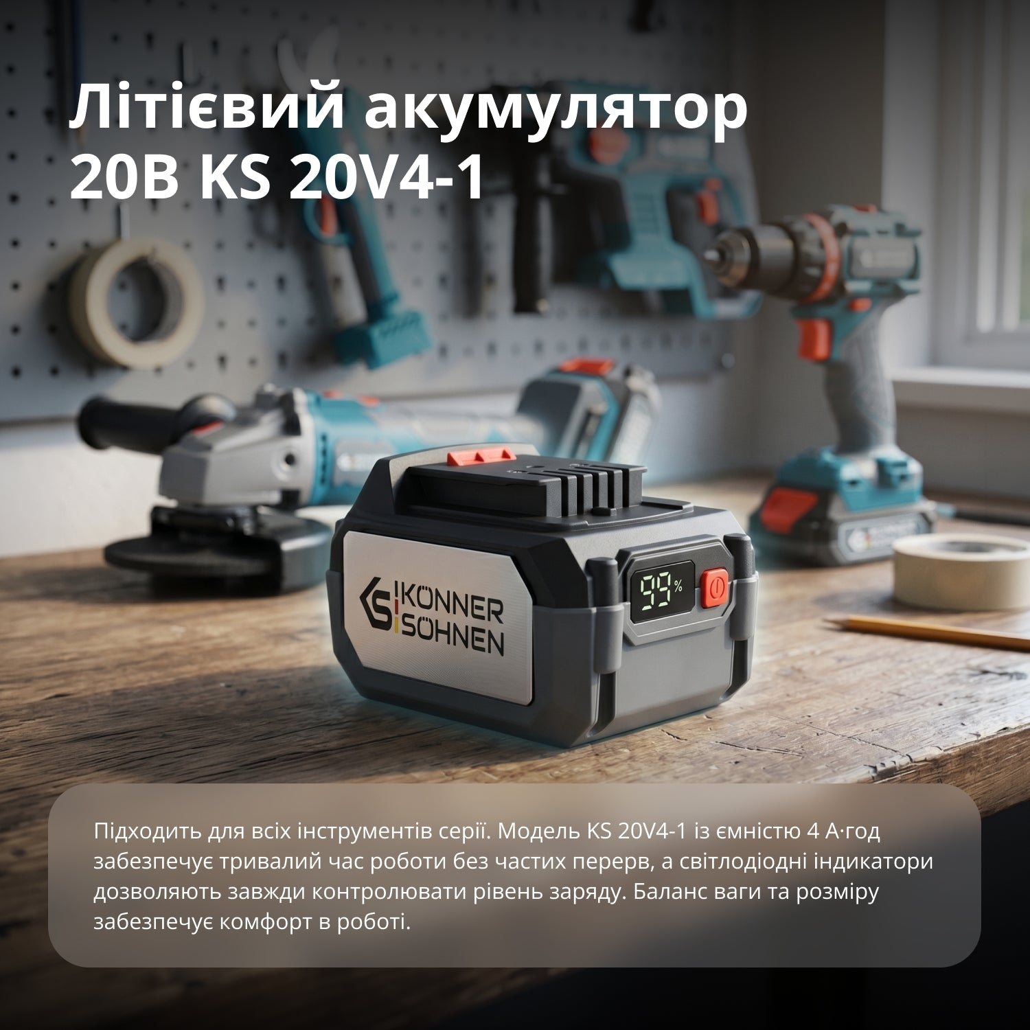 Набор аккумуляторов и зарядных устройств Konner&amp;Sohnen KS 20V4-1-DUAL 20В 2х4А·час (KS20V4-1-DUAL) фото 