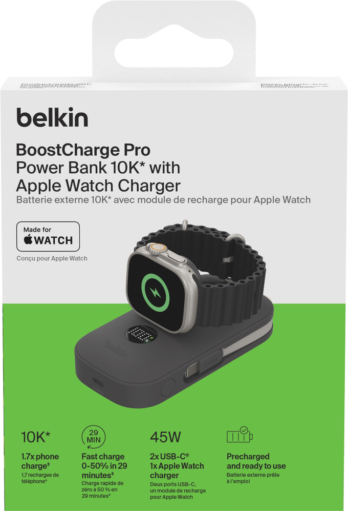 Аккумулятор портативный литий-ионный Power Bank Belkin 10000мА·ч, 45Вт (BPD012HQBK) фото 5