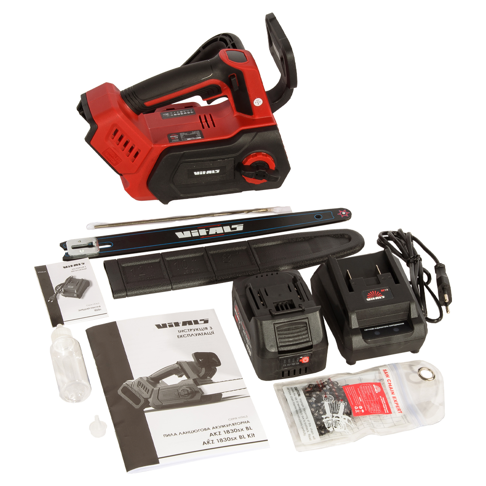 Пила ланцюгова акумуляторна Vitals AKZ 1830sx BL Kit18В (241130)фото