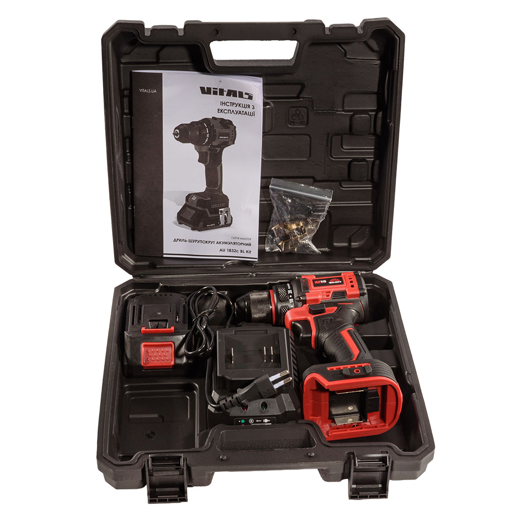 Шуруповерт-дрель аккумуляторный Vitals Master AU 1832c BL Kit 18В (235330) фото 