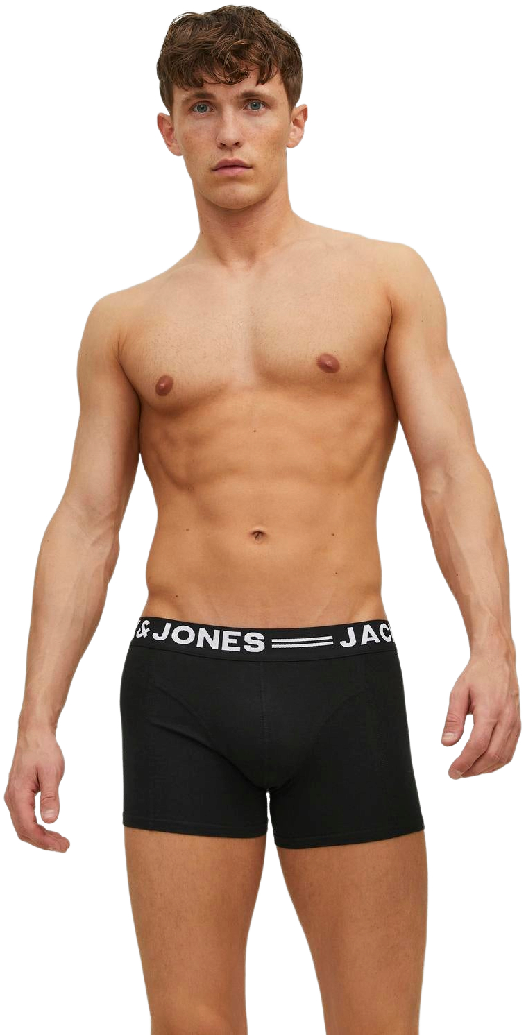 Набор трусов-боксеров мужские Jack &amp; Jones Sense Trunks 3-Pack Noos 12081832 M 3 шт черные фото 