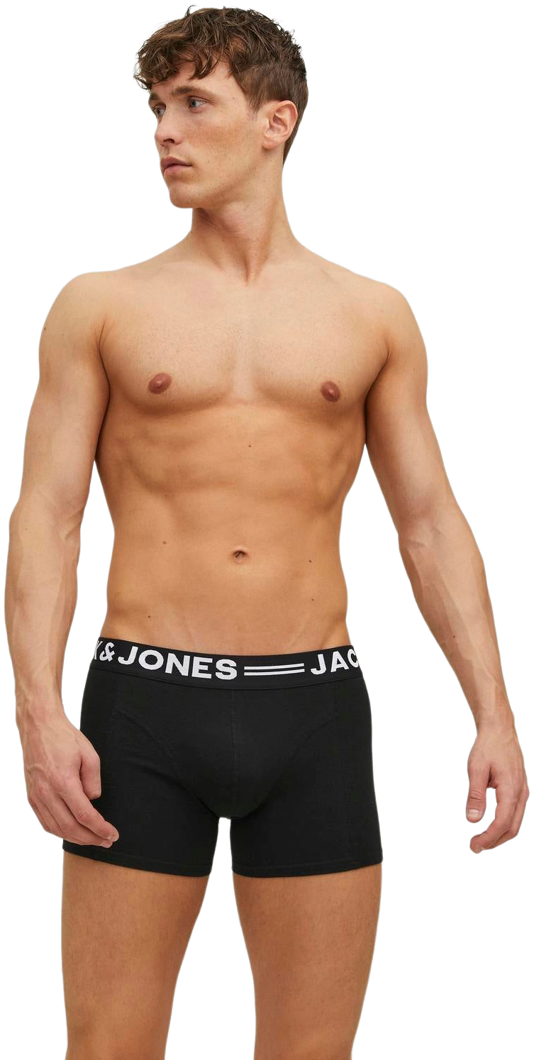 Набор трусов-боксеров мужские Jack &amp; Jones Sense Trunks 3-Pack Noos 12081832 XL 3 шт черные фото 