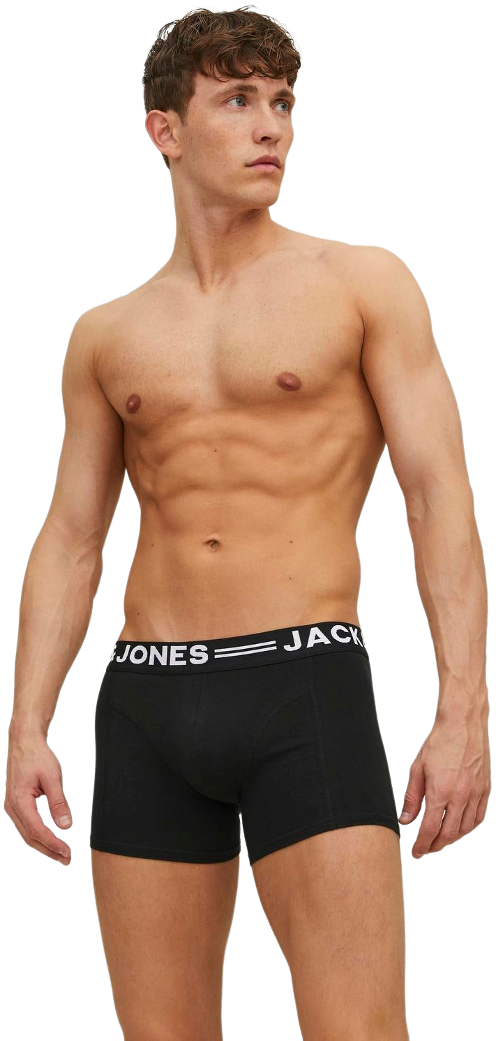 Набор трусов-боксеров мужские Jack &amp; Jones Sense Trunks 3-Pack Noos 12081832 XL 3 шт черные фото 