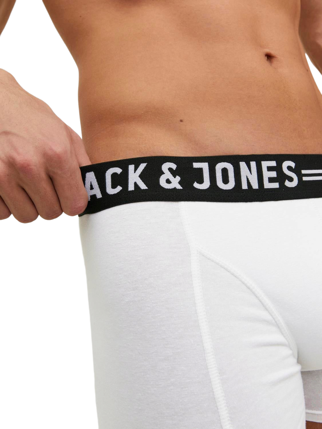 Набор трусов-боксеров мужские Jack &amp; Jones Sense Trunks 3-Pack Noos 12081832 S 3 шт черные/светло-серые/белые фото 