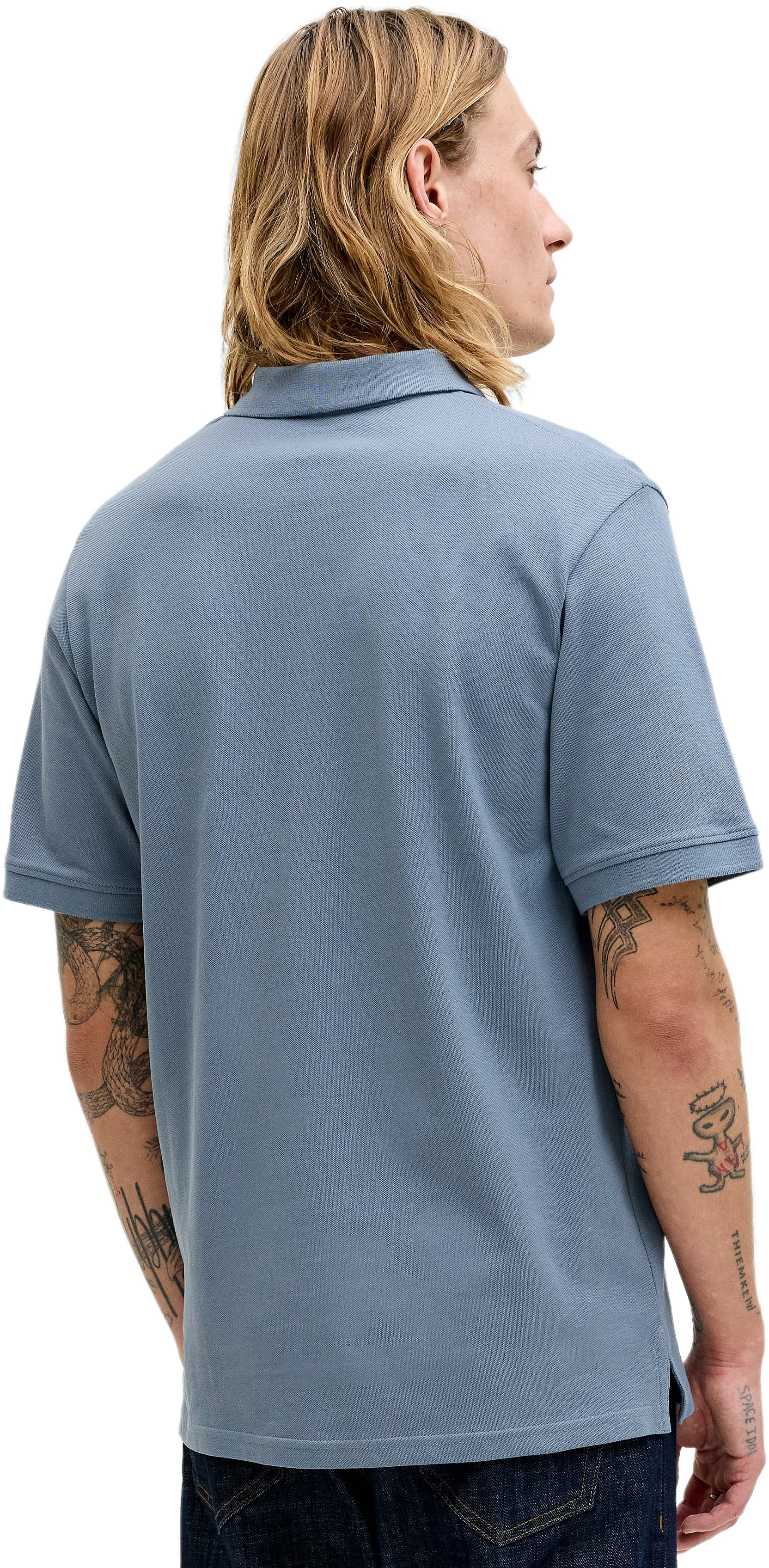 Поло мужское Jack &amp; Jones Jjebasic Polo Ss Noos 12136516 L голубое фото 