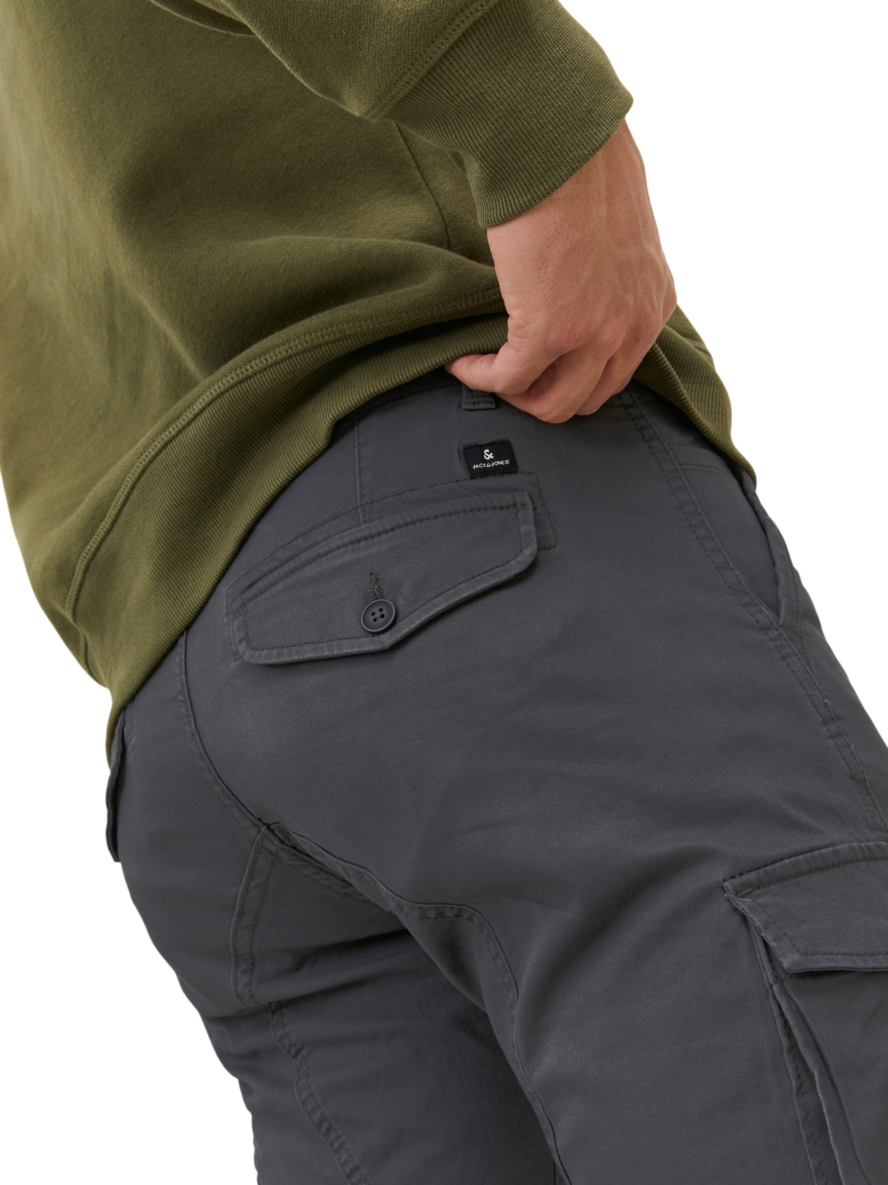 Брюки мужские Jack &amp; Jones Jpstpaul Flake Cargo Asphalt Noos 12140326 30-32 темно-серые фото 