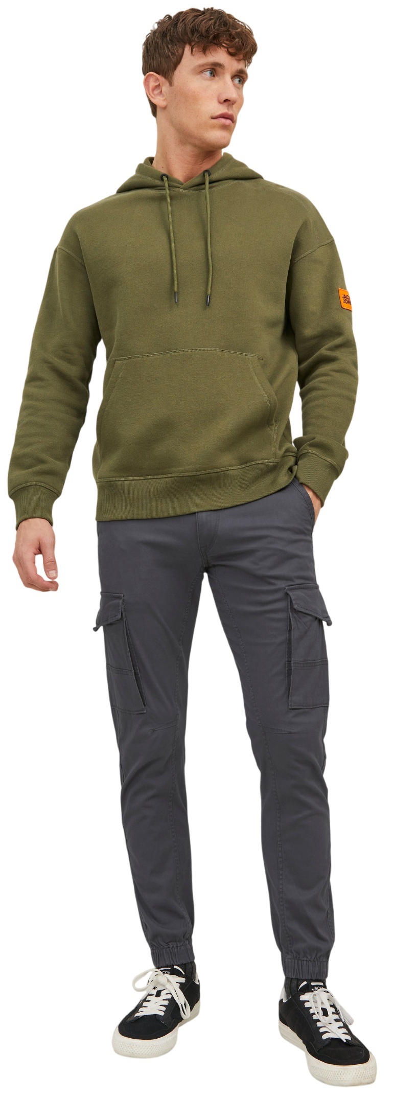 Штани чоловічі Jack &amp; Jones Jpstpaul Flake Cargo Asphalt Noos 12140326 34-32 темно-сіріфото