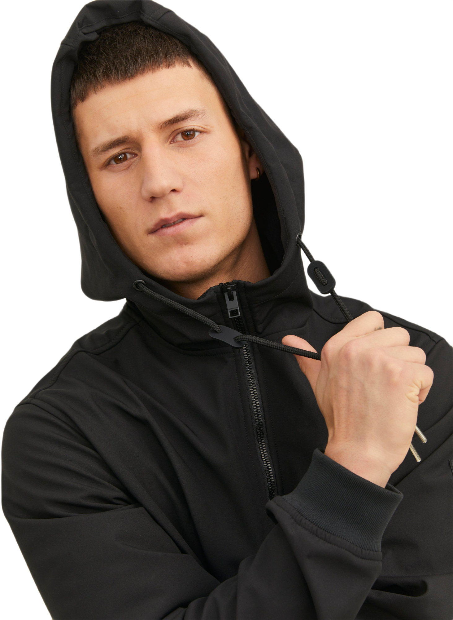 Ветровка мужская Jack &amp; Jones Jjebasic Softshell Hood Noos 12236300 S черная фото 