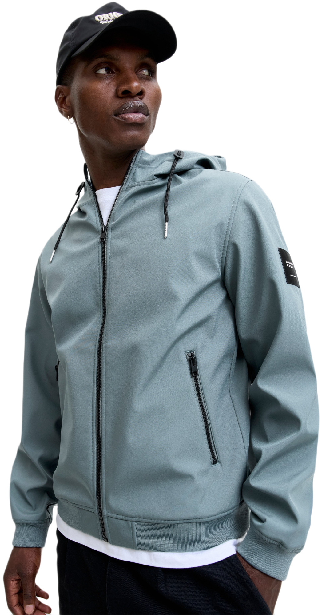 Ветровка мужская Jack &amp; Jones Jjebasic Softshell Hood Noos 12236300 L серо-зеленая фото 
