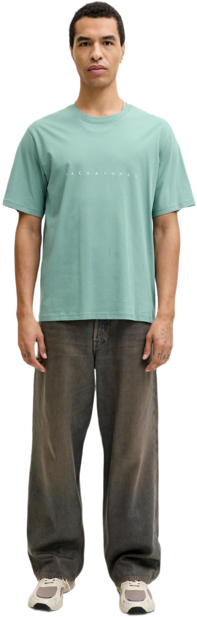 Футболка хлопковая мужская Jack &amp; Jones Jjestar Jj Tee Ss Noos 12234746 XL мятная фото 