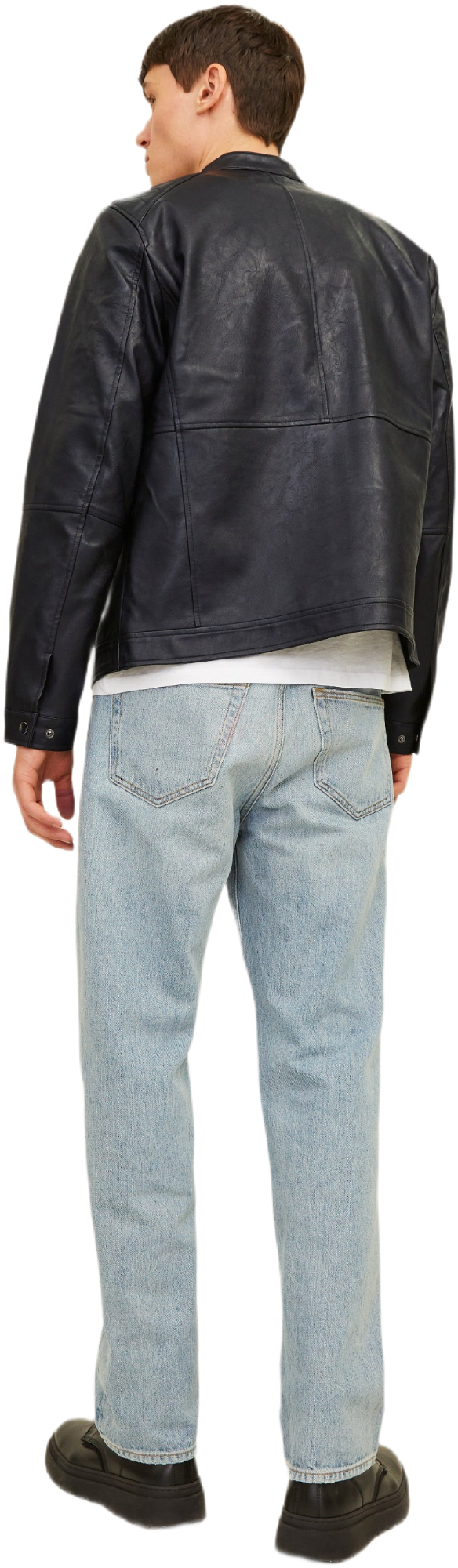 Куртка мужская Jack &amp; Jones Jjedylan Pu Biker Jacket Noos 12261196 M черная фото 