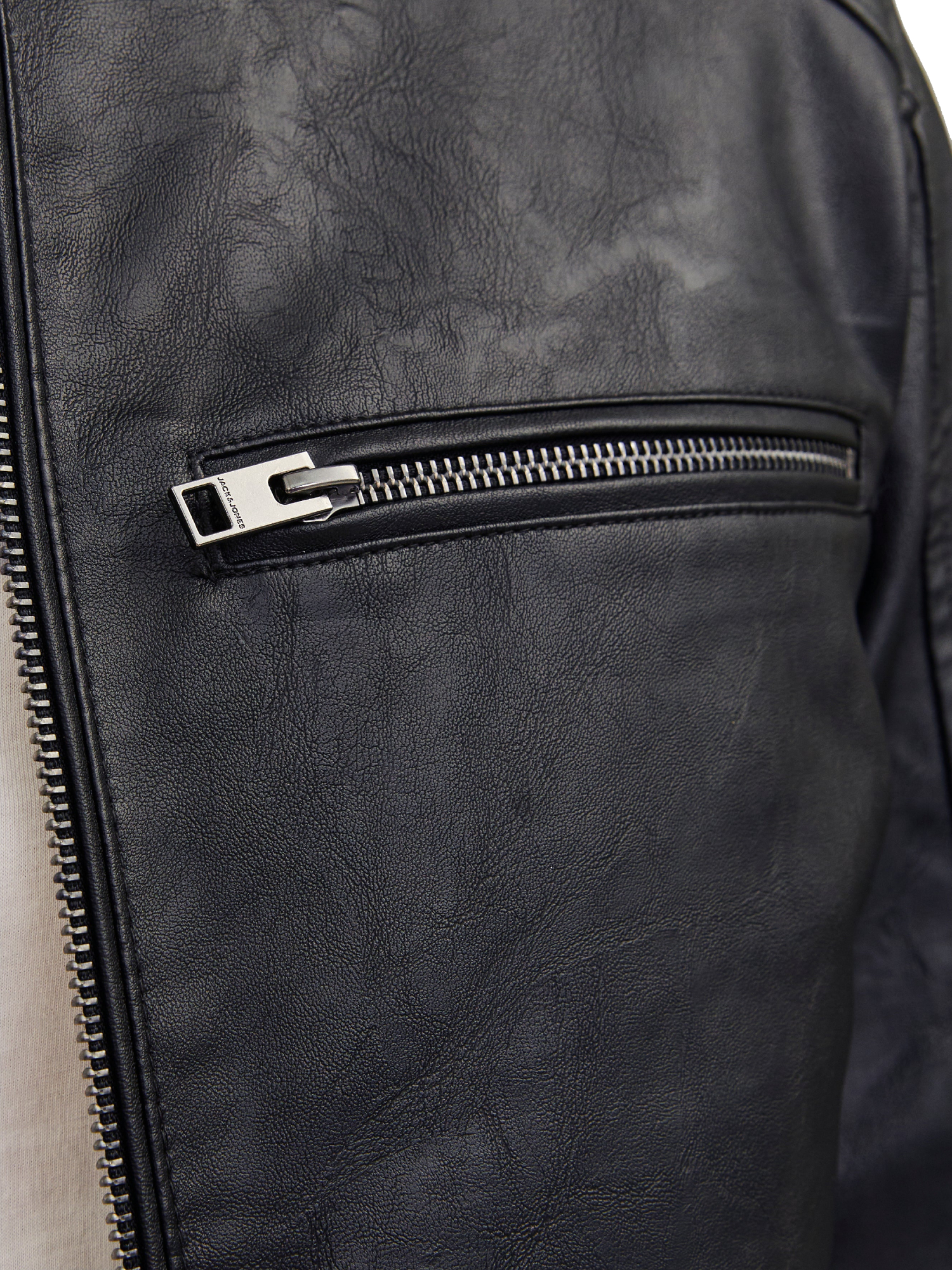 Куртка мужская Jack &amp; Jones Jjedylan Pu Biker Jacket Noos 12261196 M черная фото 