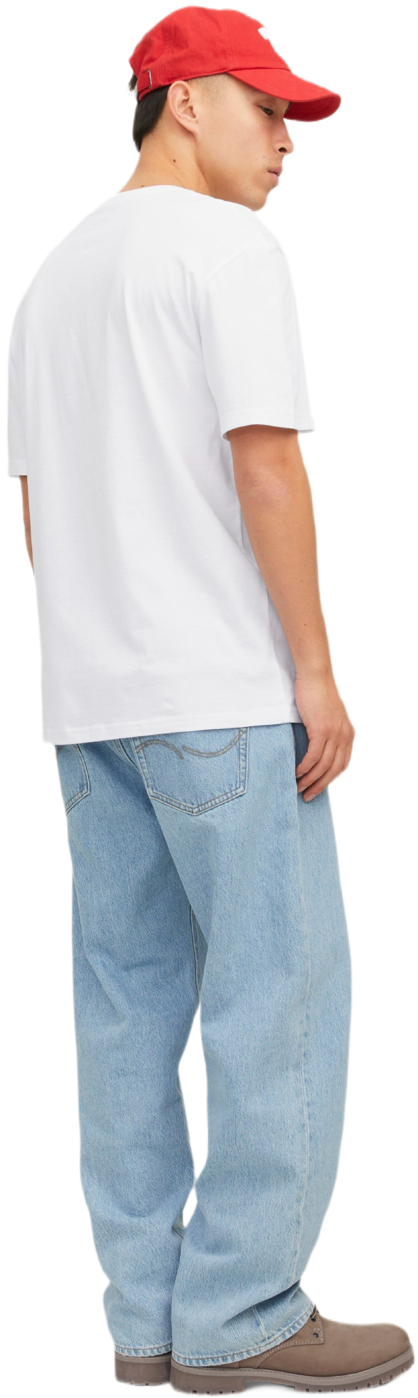 Футболка хлопковая мужская Jack & Jones Jjestar Jj Tee Ss Noos 12234746 L белая фото 2